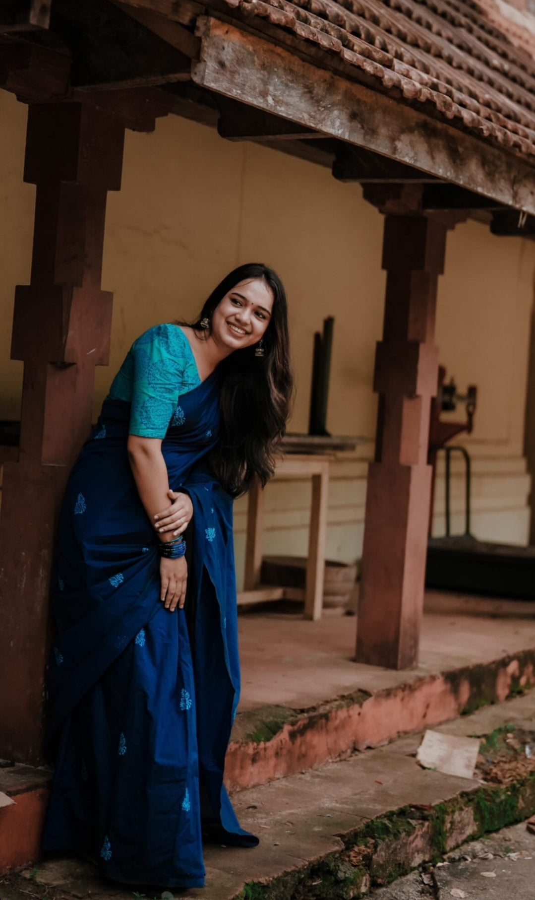 South Indian Cotton Hand-Printed saree