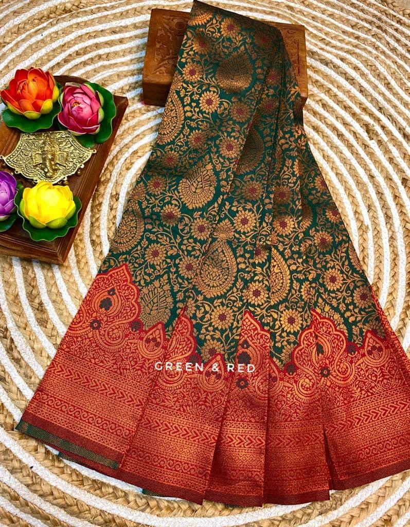 Luxurious Copper Zari Soft Silk Saree