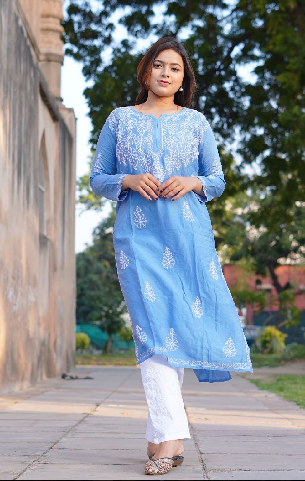 Butter Soft Chanderi Dyable Kurtis + Stretchable Machine Pant Set