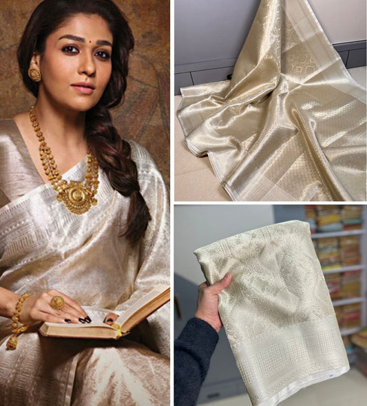 Nayanthara Inspired Banarasi Tissue Silk Saree