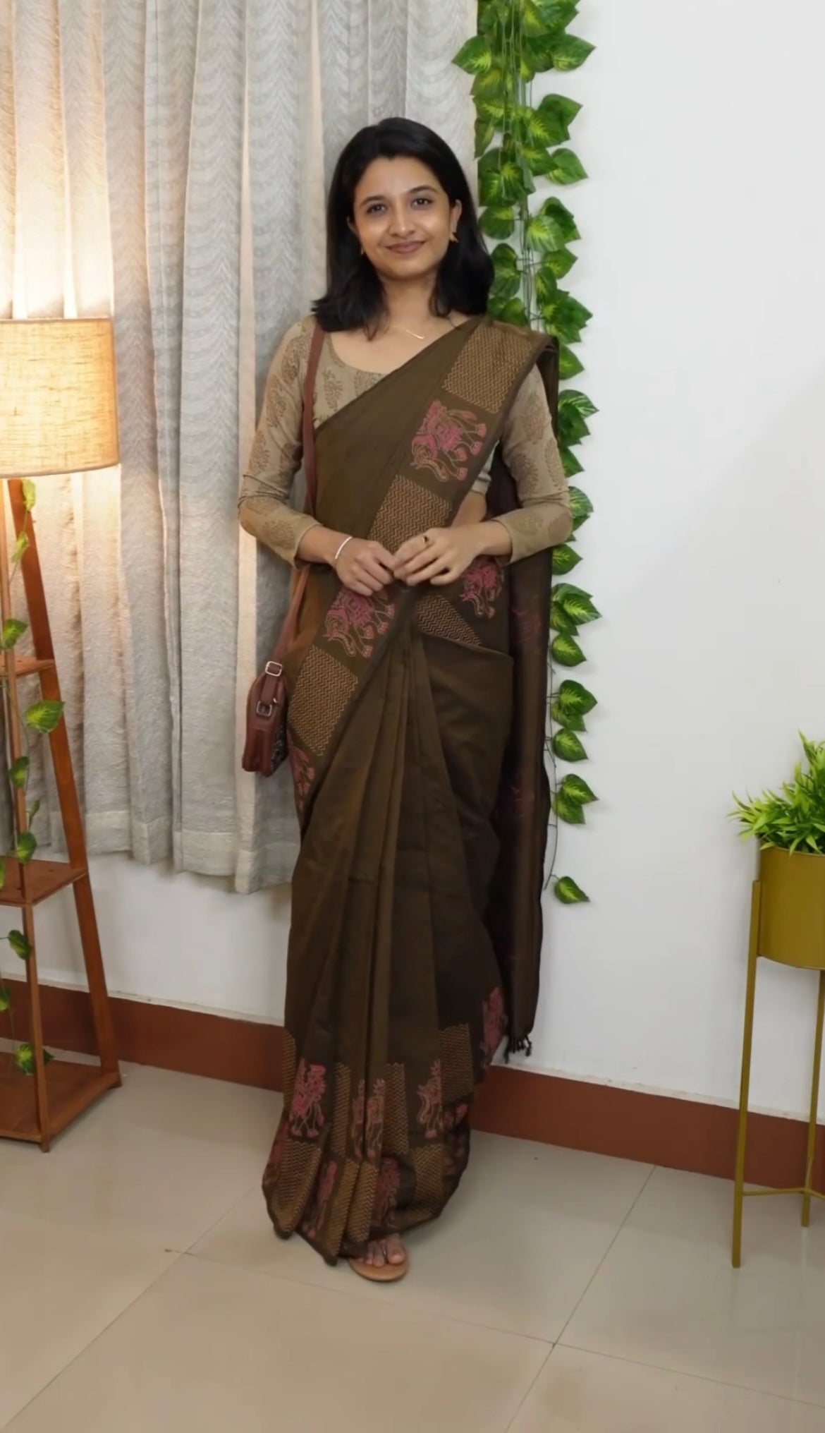 South Indian Cotton Hand-Printed saree