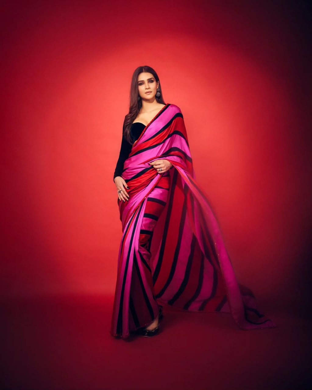 Kriti Sanon Inspired Luxurious Heavy Japan Satin Saree