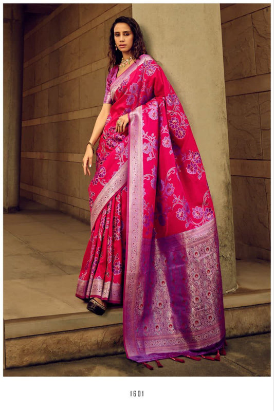 Smooth Satin Brasso Handwoven  Silk Saree