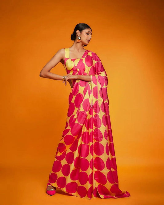 Satin Silk Saree Ensemble