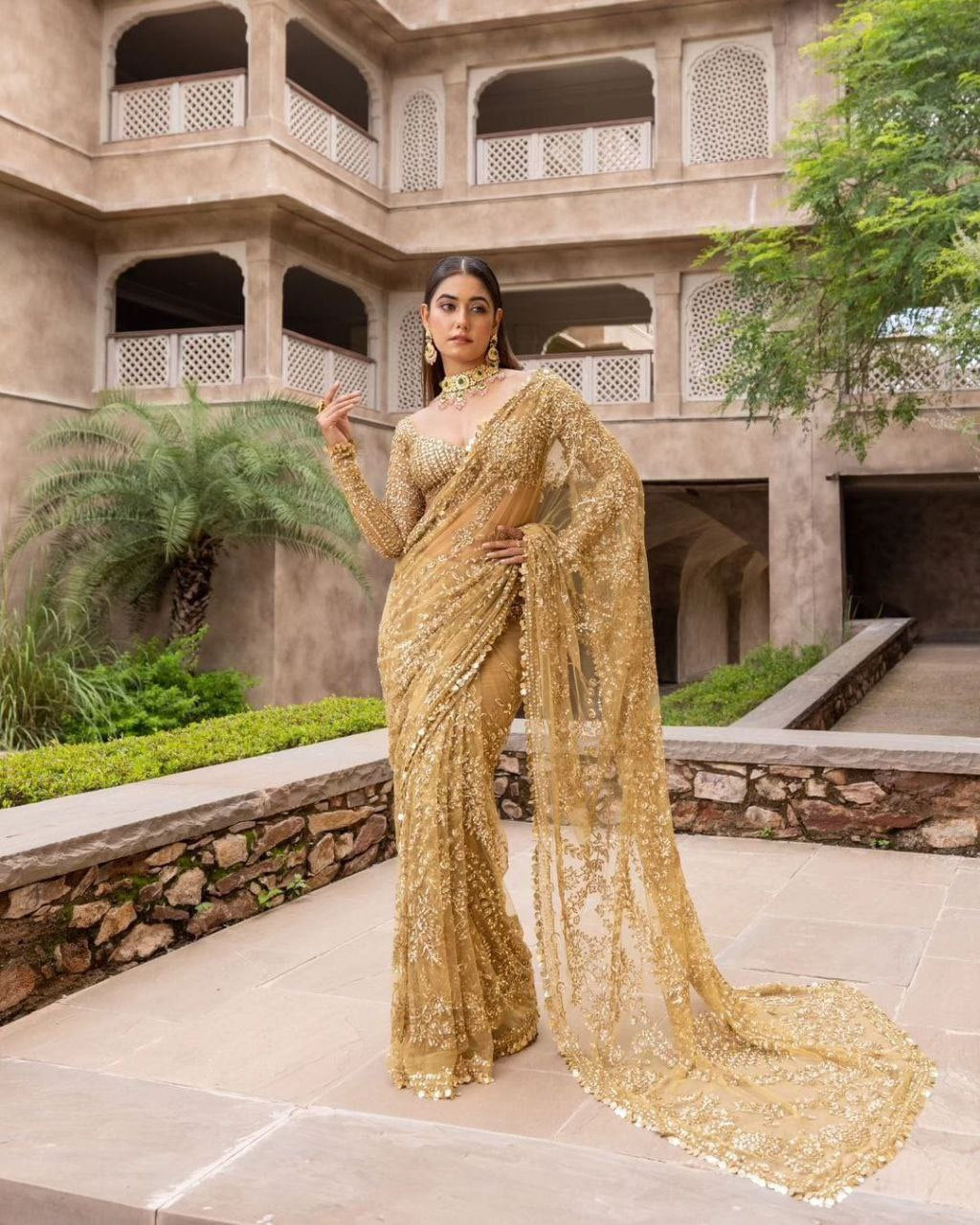 Heavy Quality Mono Butterfly Net saree