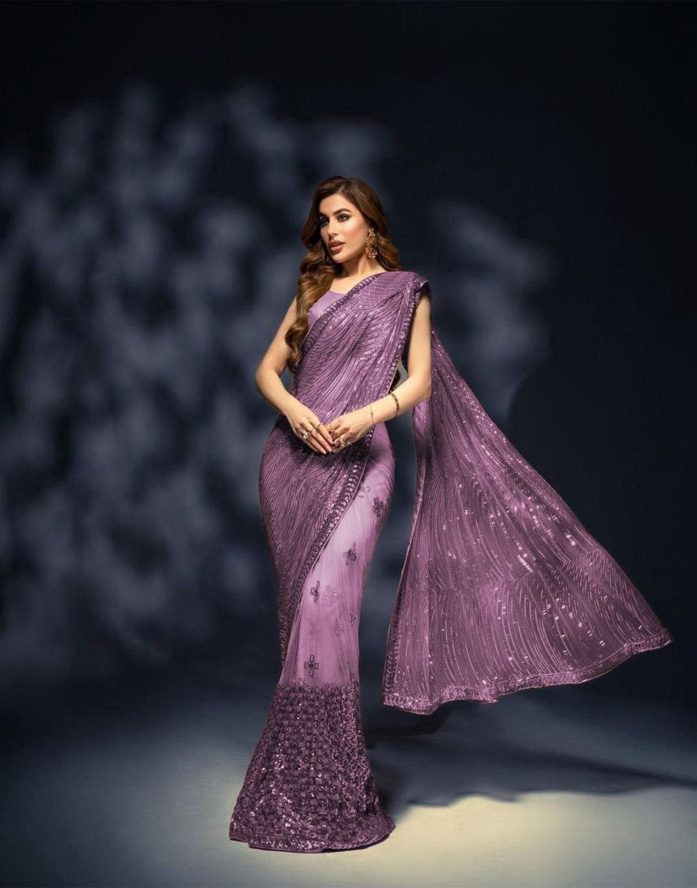 Lavendar Luxurious Soft Georgette Saree