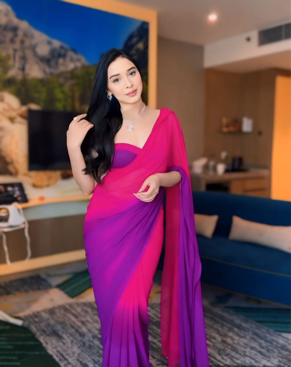 Ready-to-Wear 1-Minute Saree in Pure soft Georgette Silk