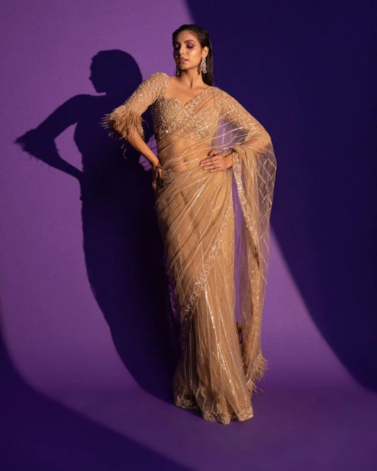 Celebrity Inspired Luxurious Soft Net Saree