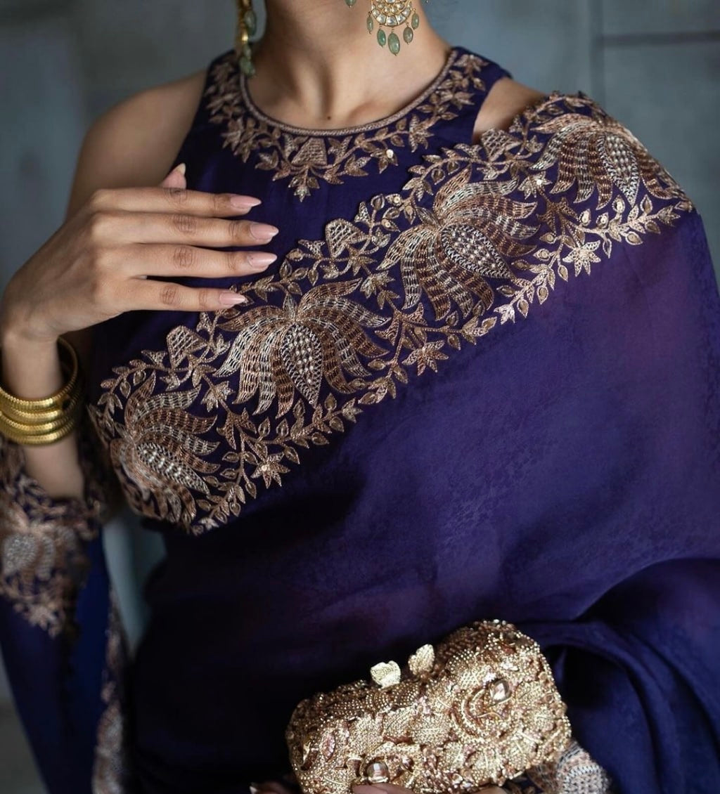 Celebrity Inspired Heavy Berberry Silk Saree