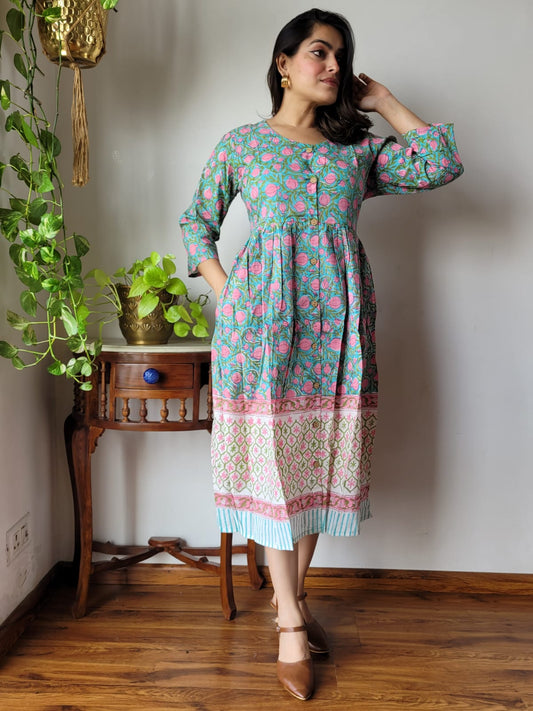 Hand Printed Cotton Dress