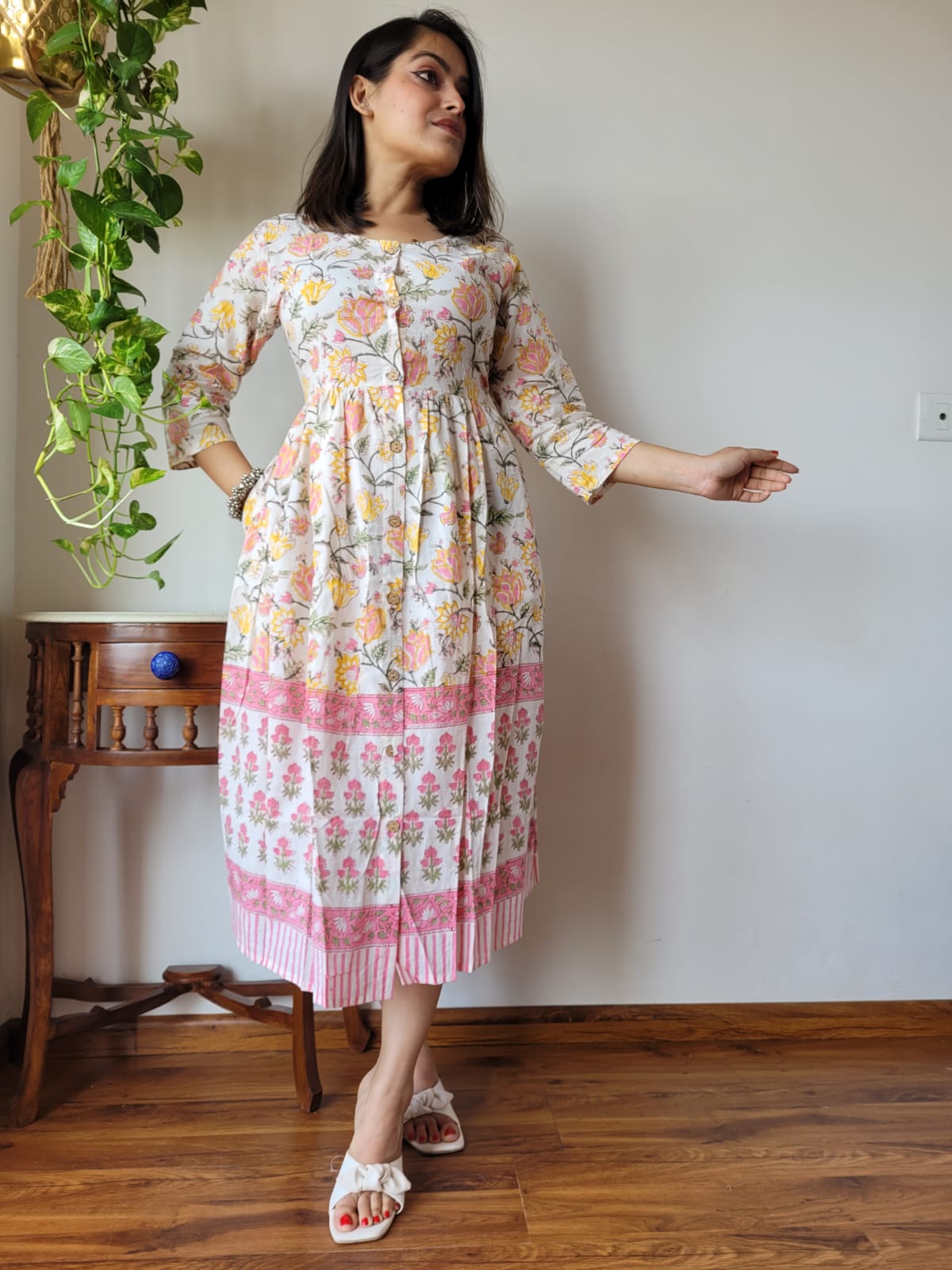 Hand Printed Cotton Dress