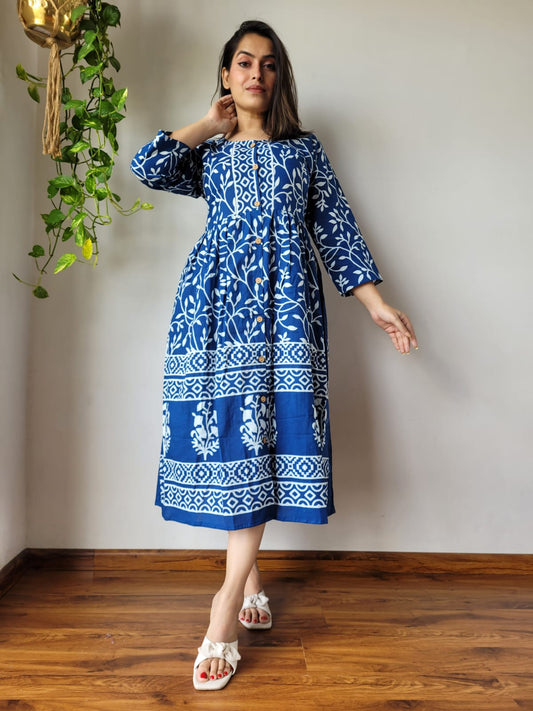 Hand Printed Cotton Dress