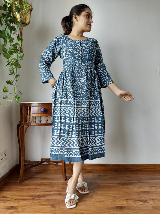 Hand Printed Cotton Dress