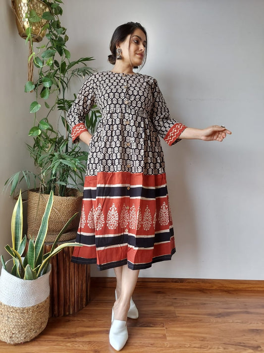 Hand Printed Cotton Dress