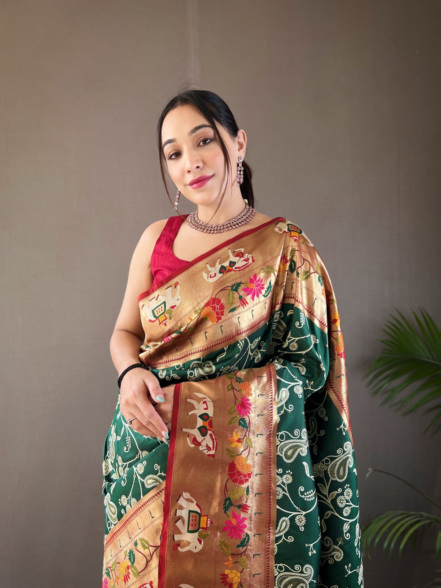 Paithani Patola Saree with Meenakari Pallu