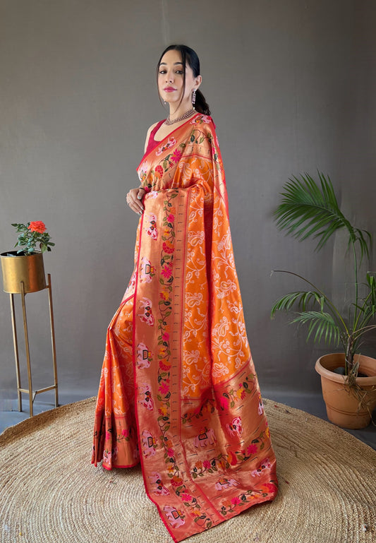 Paithani Patola Saree with Meenakari Pallu