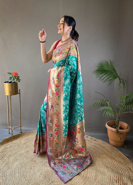 Paithani Patola Saree with Meenakari Pallu