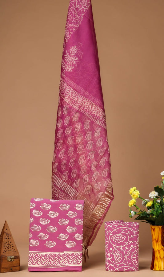 Special Organza Silk Dupatta Cotton Suit