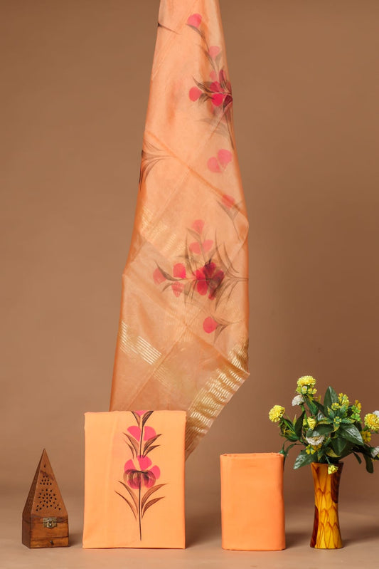 Special Organza Silk Dupatta Cotton Suit