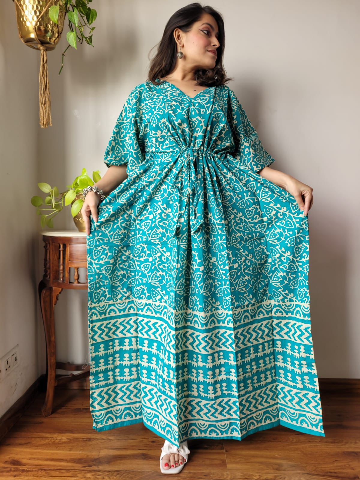 Hand Printed Cotton Kaftan Dresses