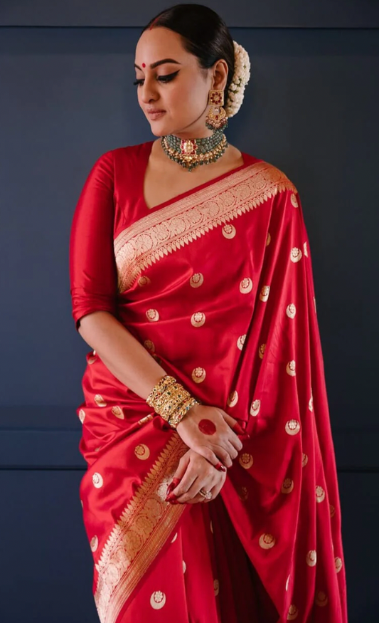 Sonakshi Sinha Inspired Ready-To-Wear Premium Banarasi Silk Saree