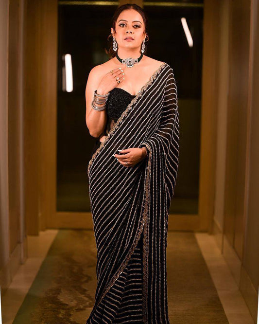 Black Celebrity Inspired Saree