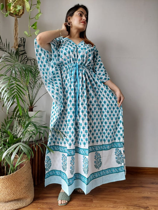 Hand Printed Cotton Kaftan Dresses