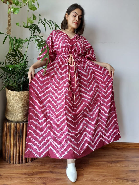 Hand Printed Cotton Kaftan Dresses