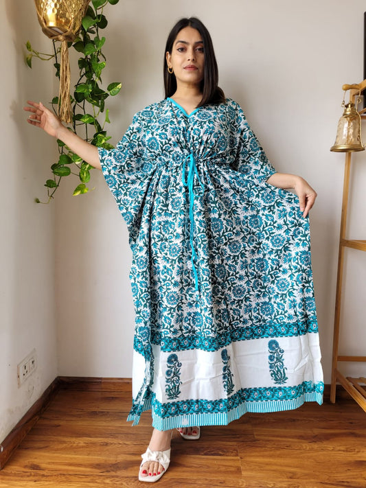 Hand Printed Cotton Kaftan Dresses