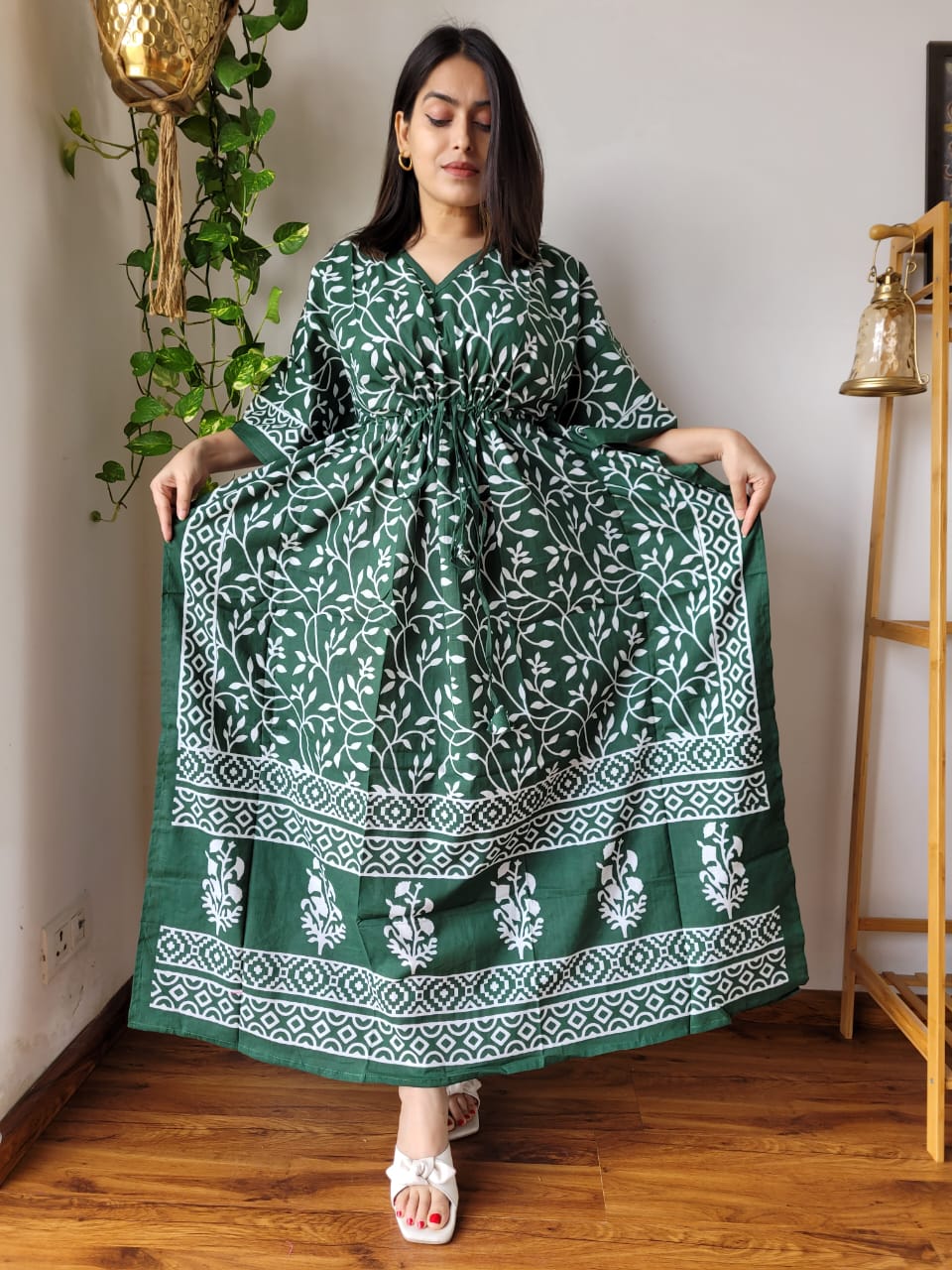 Hand Printed Cotton Kaftan Dresses