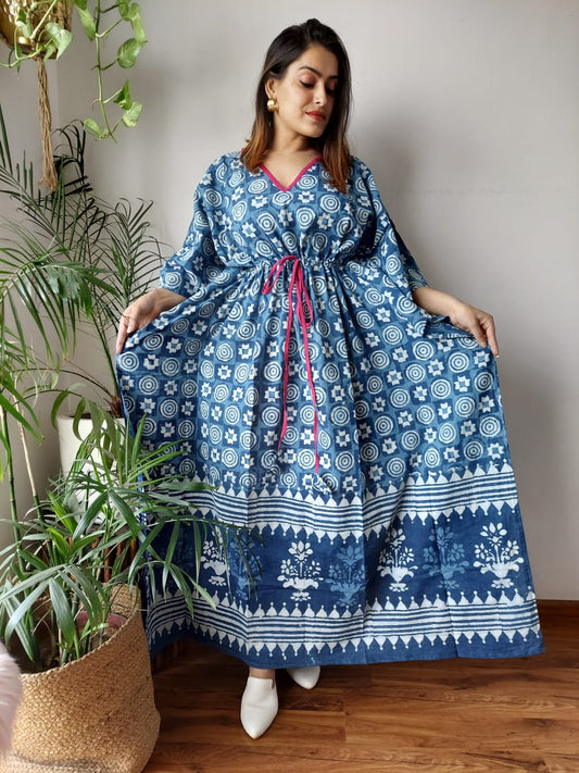 Hand Printed Cotton Kaftan Dresses