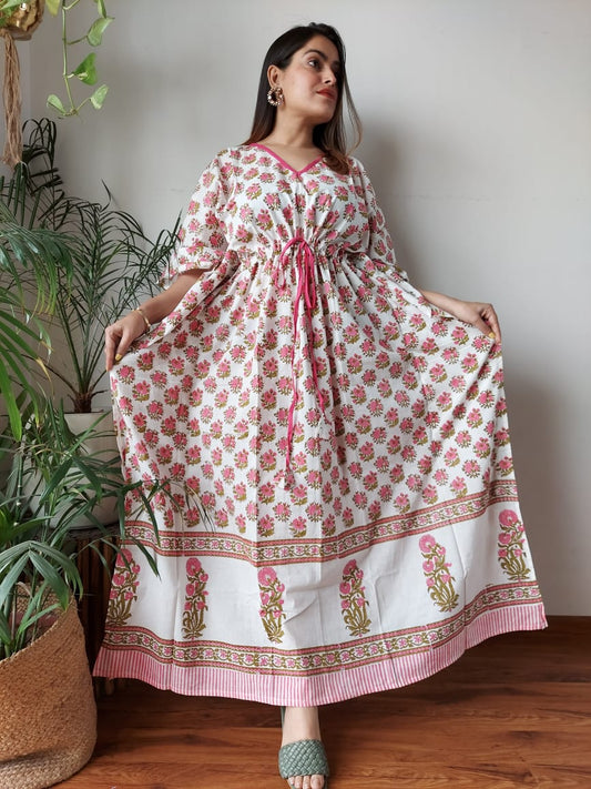 Hand Printed Cotton Kaftan Dresses