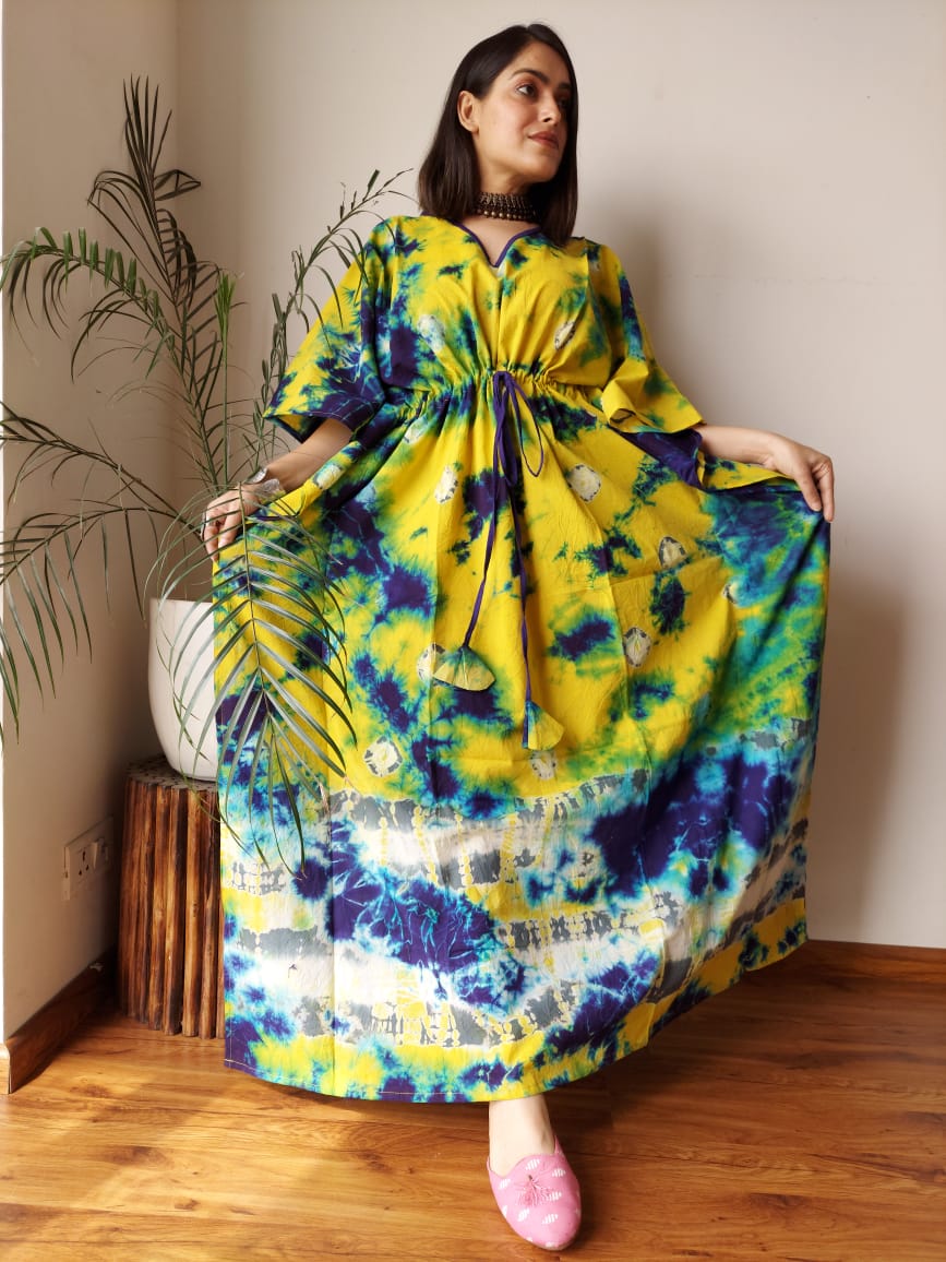 Hand Printed Cotton Kaftan Dresses