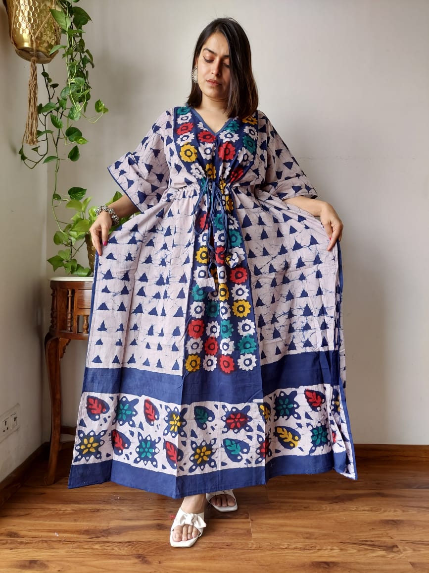 Hand Printed Cotton Kaftan Dresses