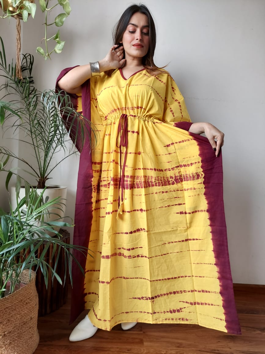 Hand Printed Cotton Kaftan Dresses