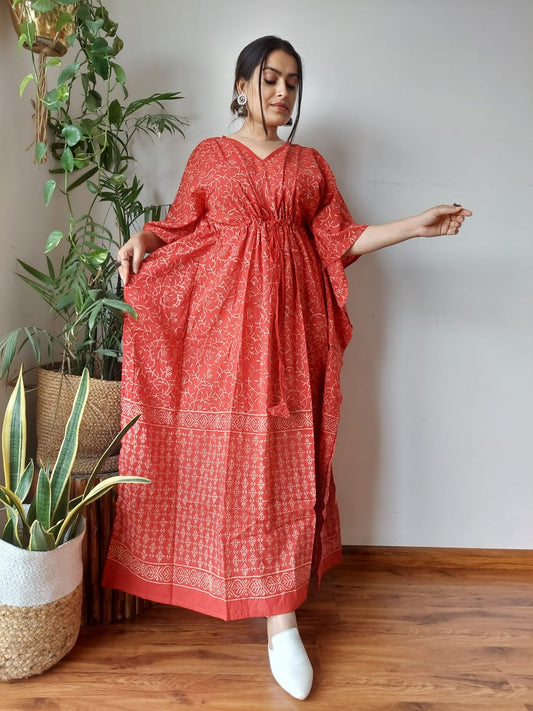 Hand Printed Cotton Kaftan Dresses