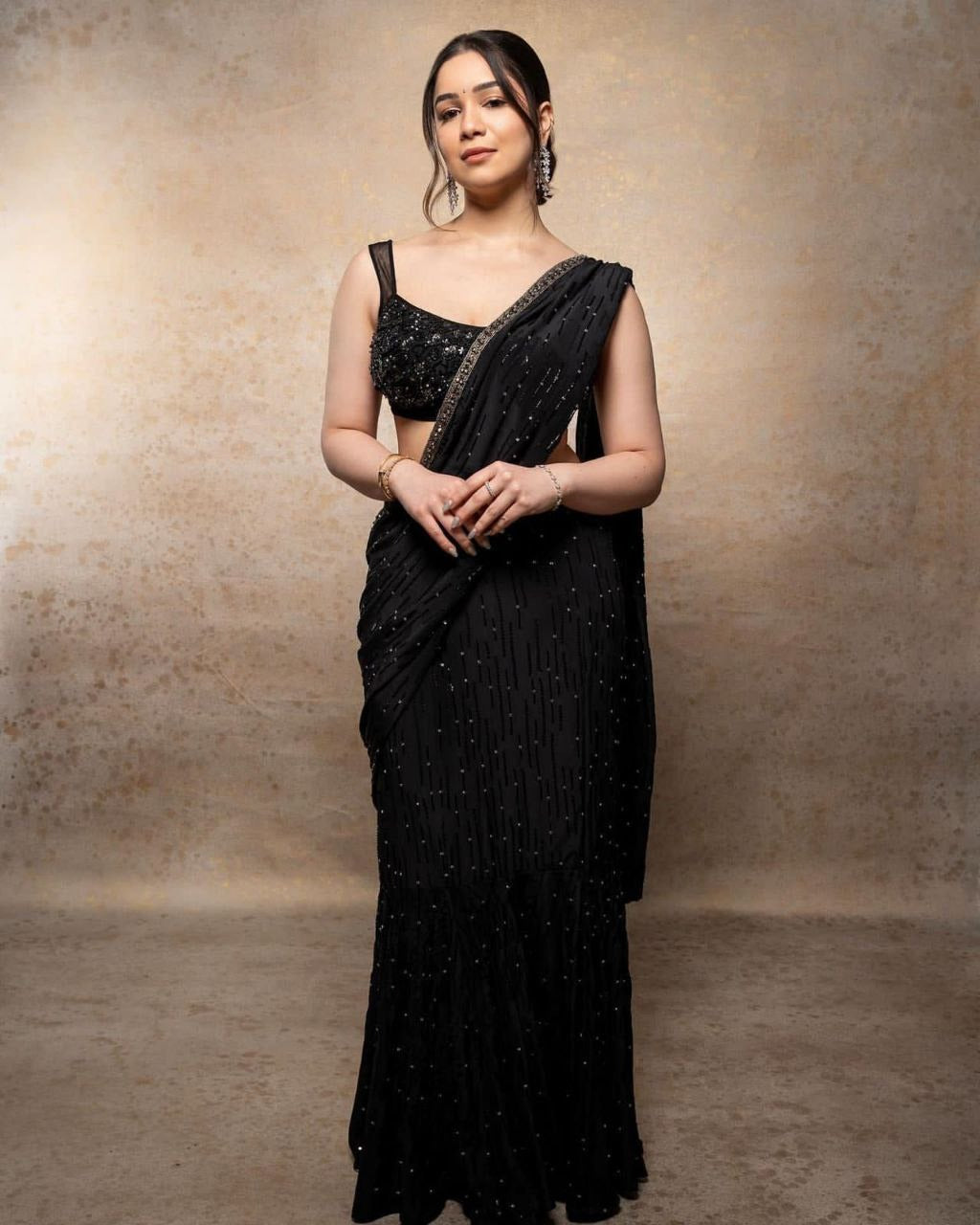 Celebrity Inspired Faux Georgette Saree