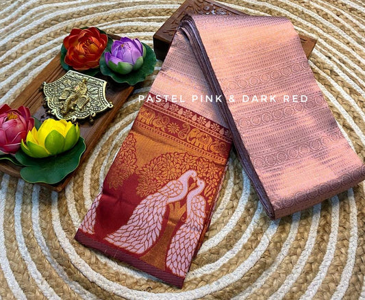 Banarasi Copper Zari Soft Silk Cotton Saree