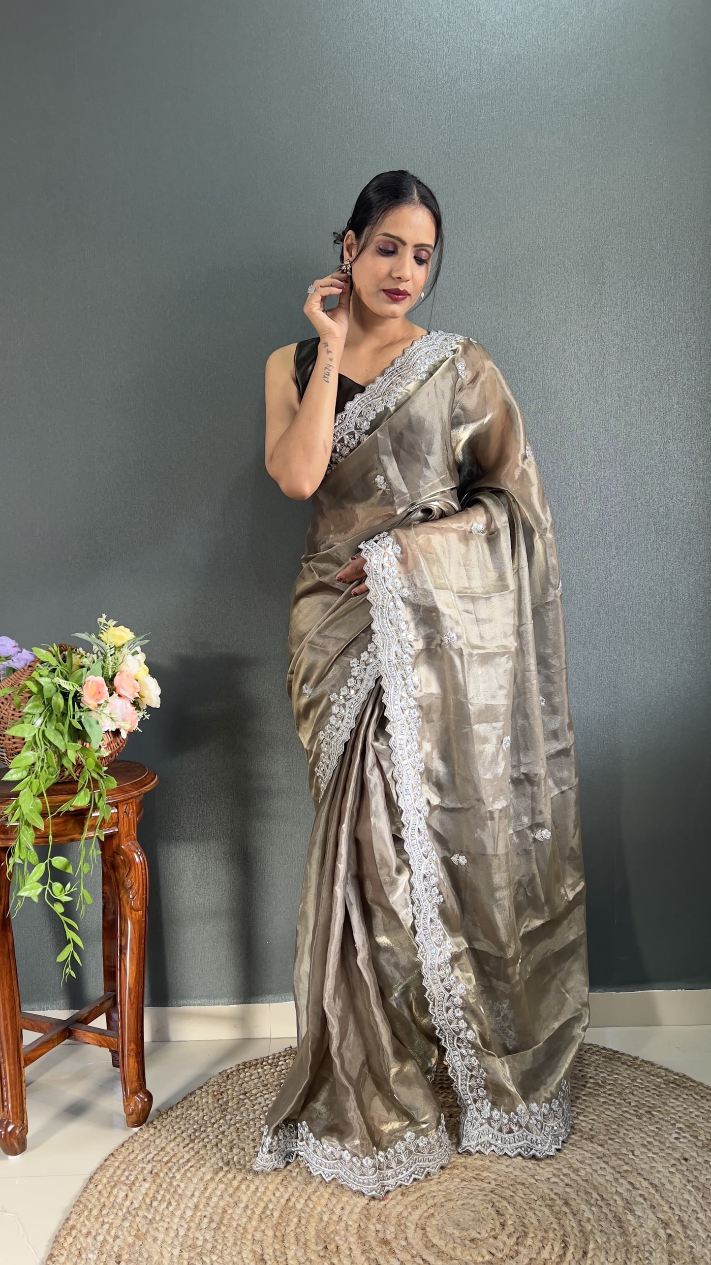 Jimmy Choo Silk Ready To Wear Saree