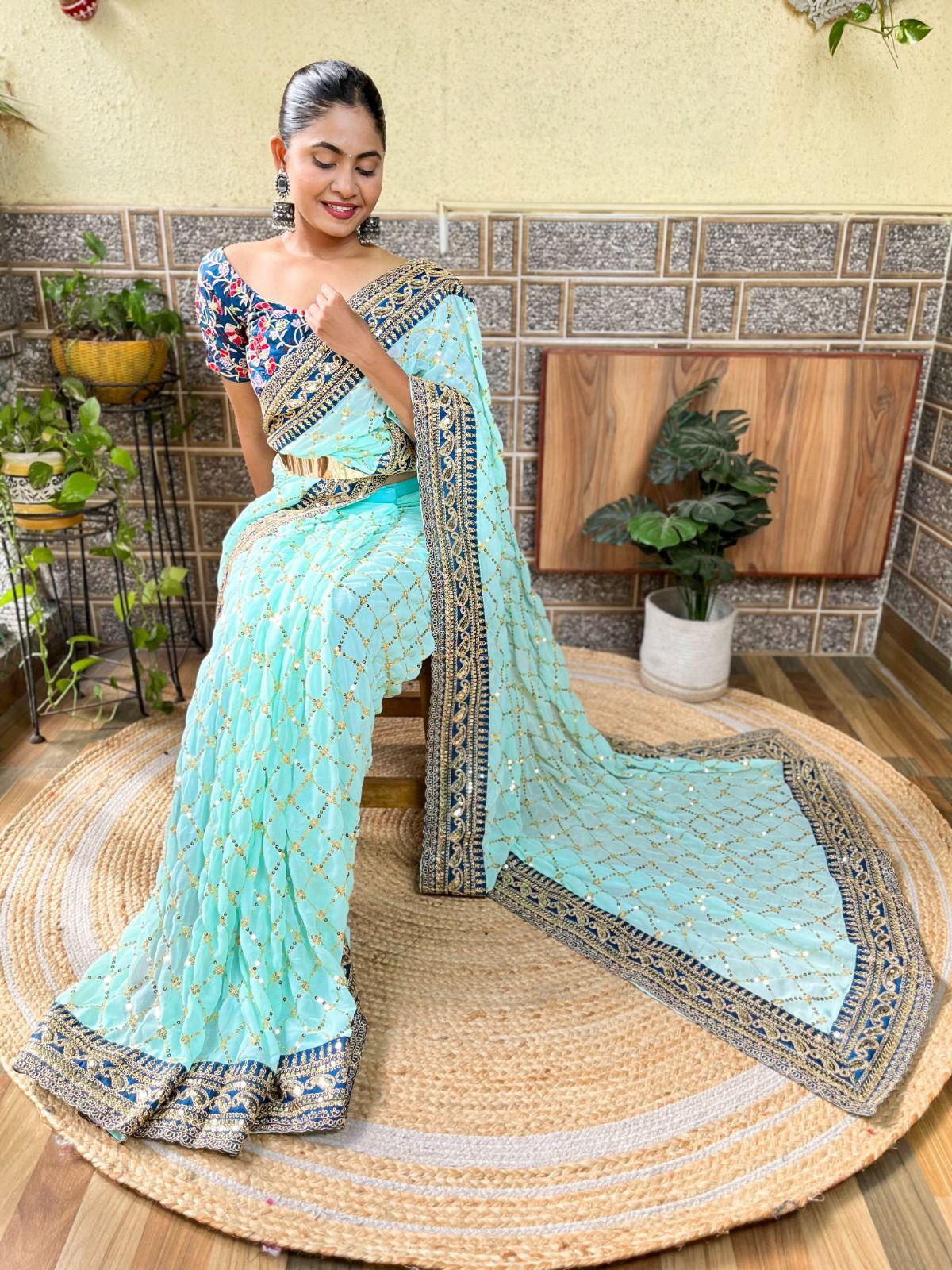 Georgette with Sequence Ready To Wear Saree
