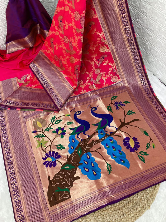 Banarasi Peacock Paithani Silk Saree