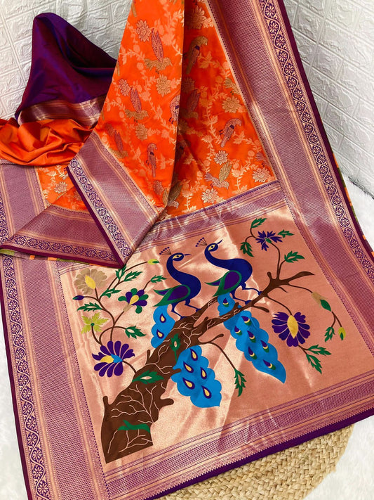 Banarasi Peacock Paithani Silk Saree