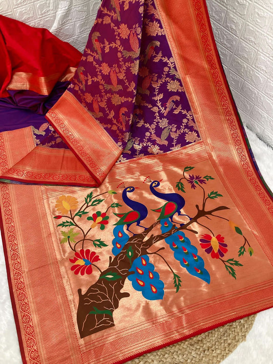 Banarasi Peacock Paithani Silk Saree