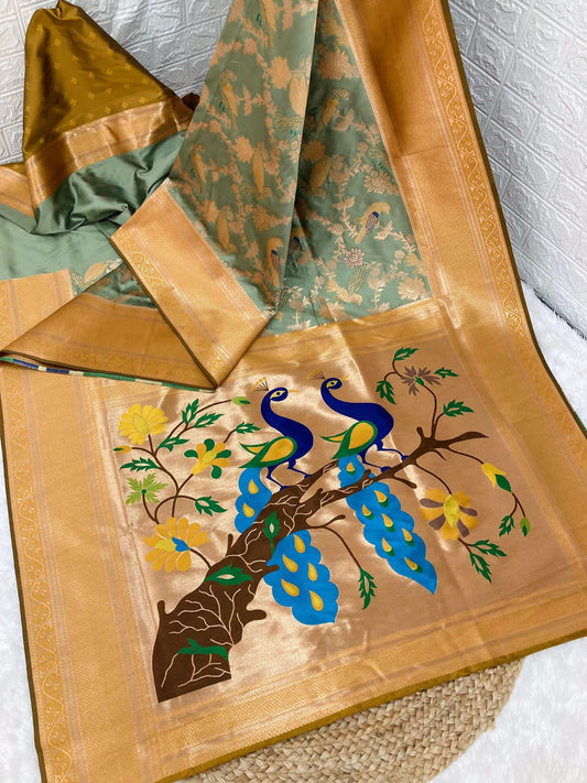 Banarasi Peacock Paithani Silk Saree