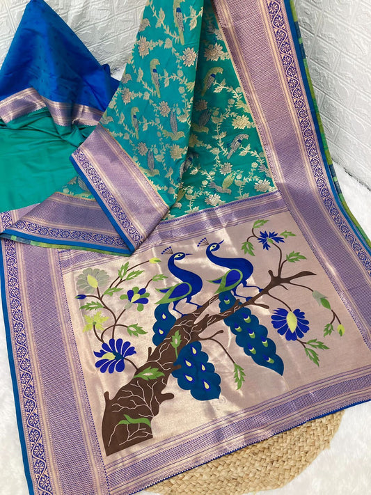 Banarasi Peacock Paithani Silk Saree