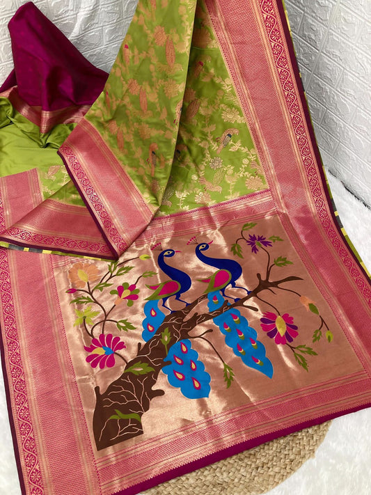 Banarasi Peacock Paithani Silk Saree