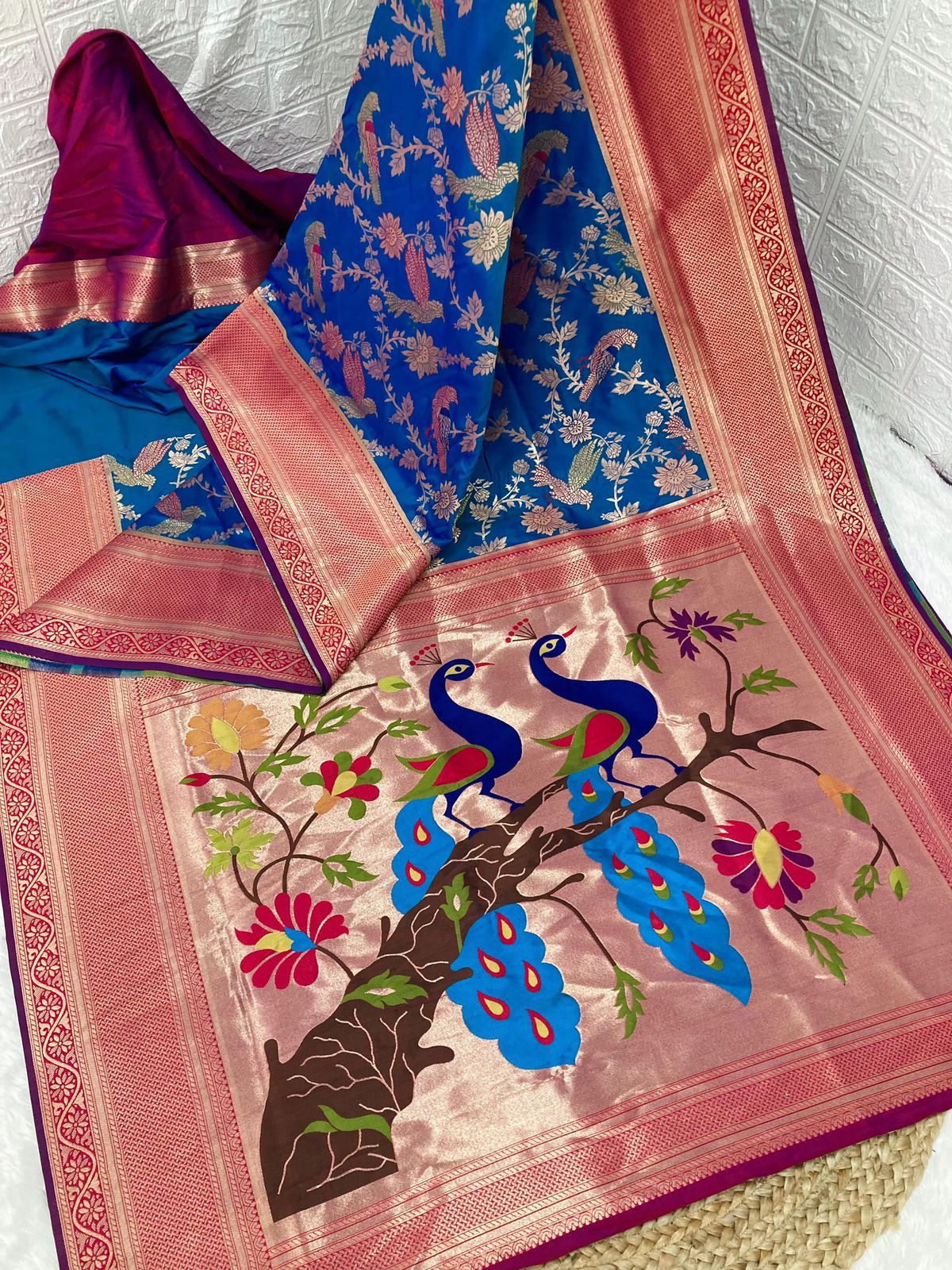 Banarasi Peacock Paithani Silk Saree