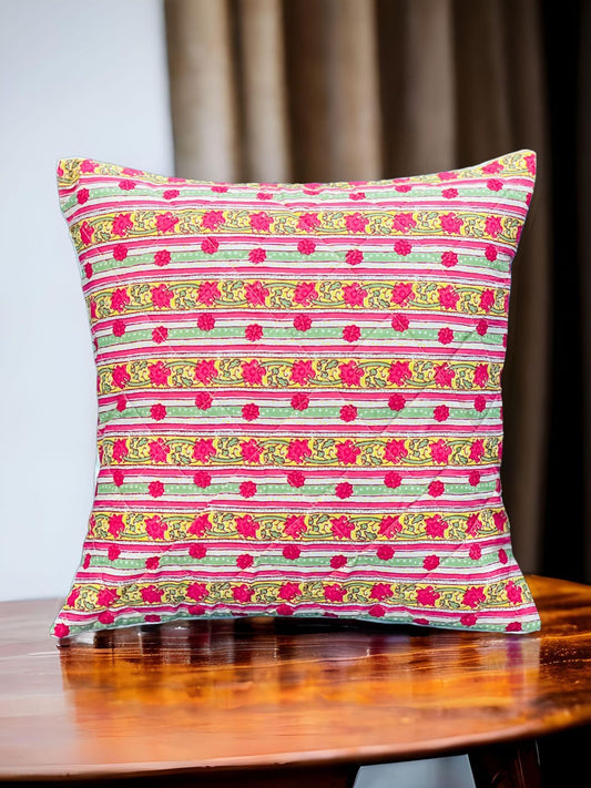 Jaipuri Screen Printed Quilted Cushion Cover set