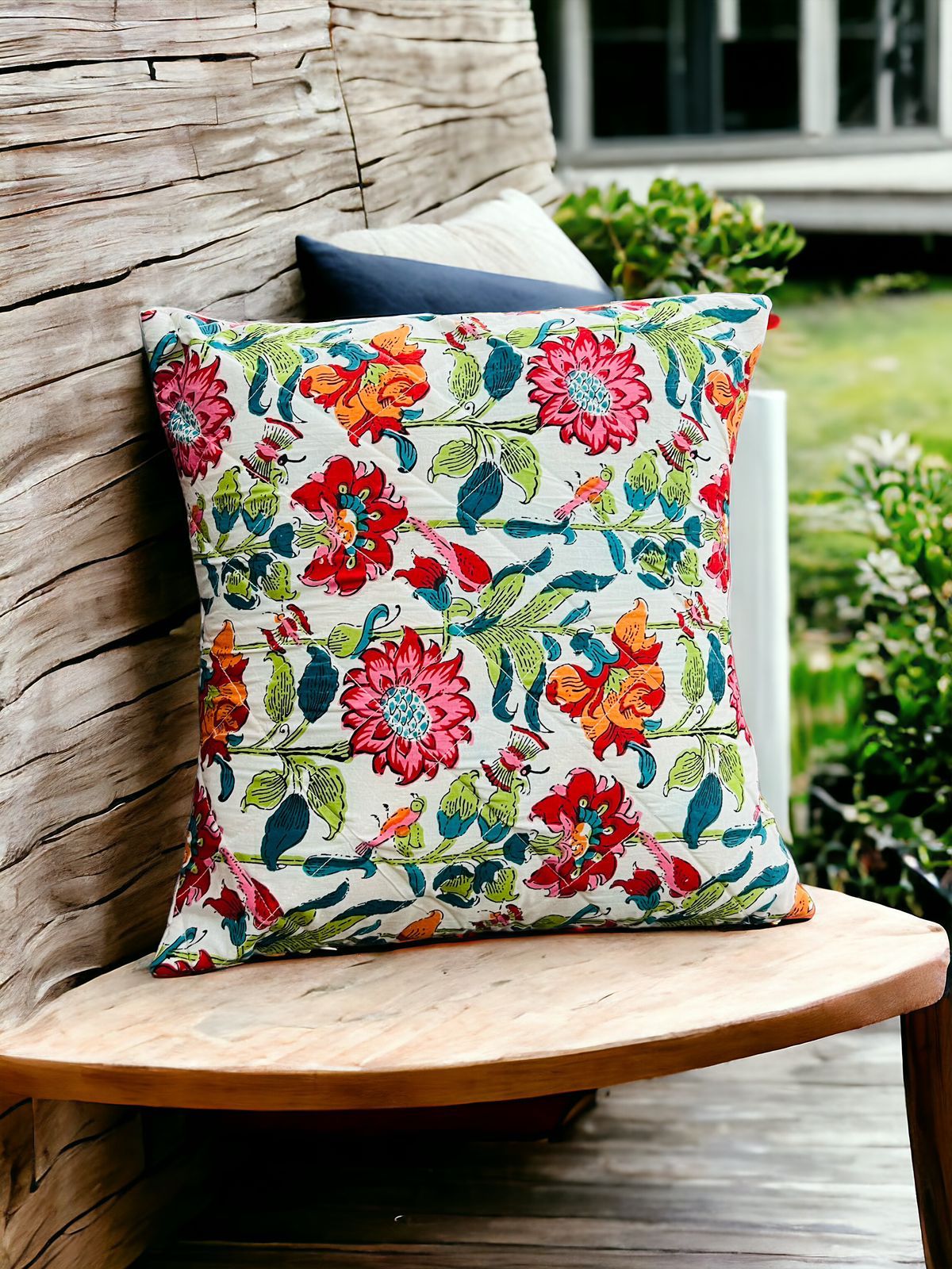 Jaipuri Screen Printed Quilted Cushion Cover set