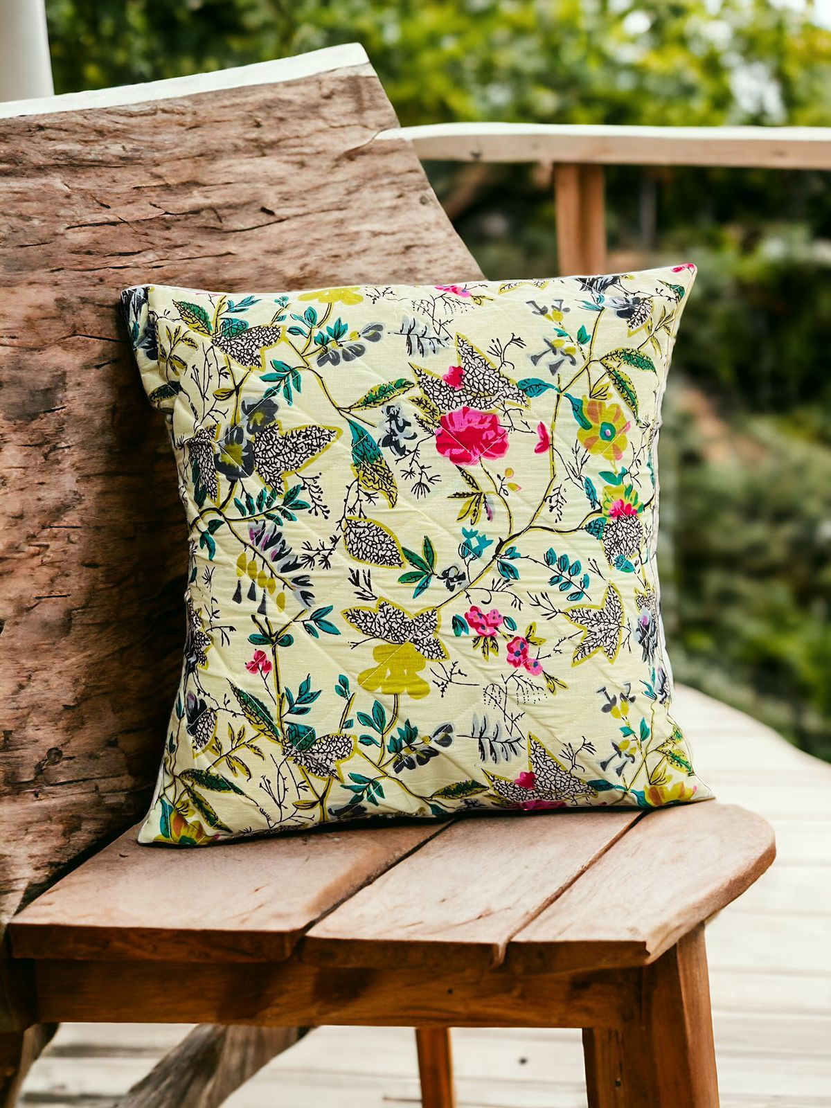 Jaipuri Screen Printed Quilted Cushion Cover set